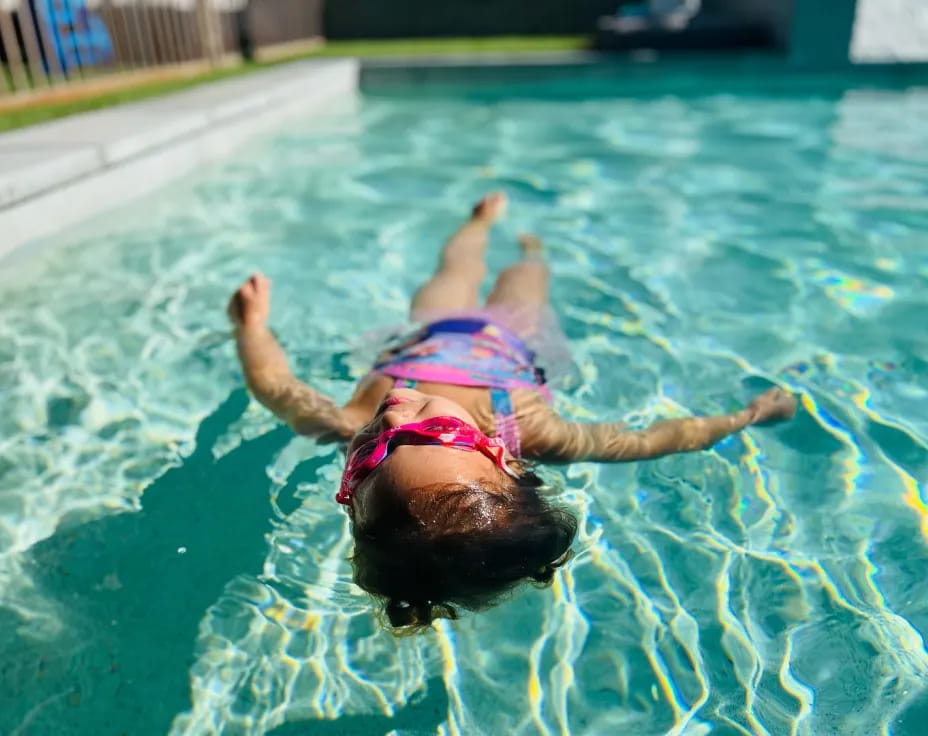 a person in a pool