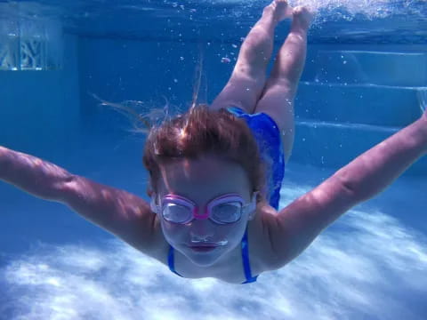 a person swimming underwater