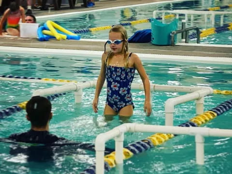 a person in a pool