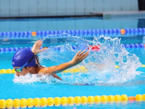 a person in a pool