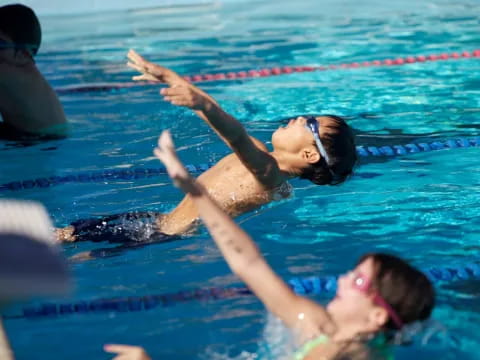 a person in a pool