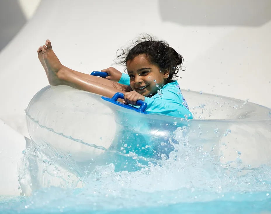 a girl in a pool