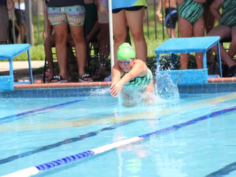 a person in a pool