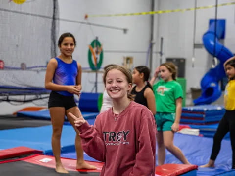 a group of people exercising