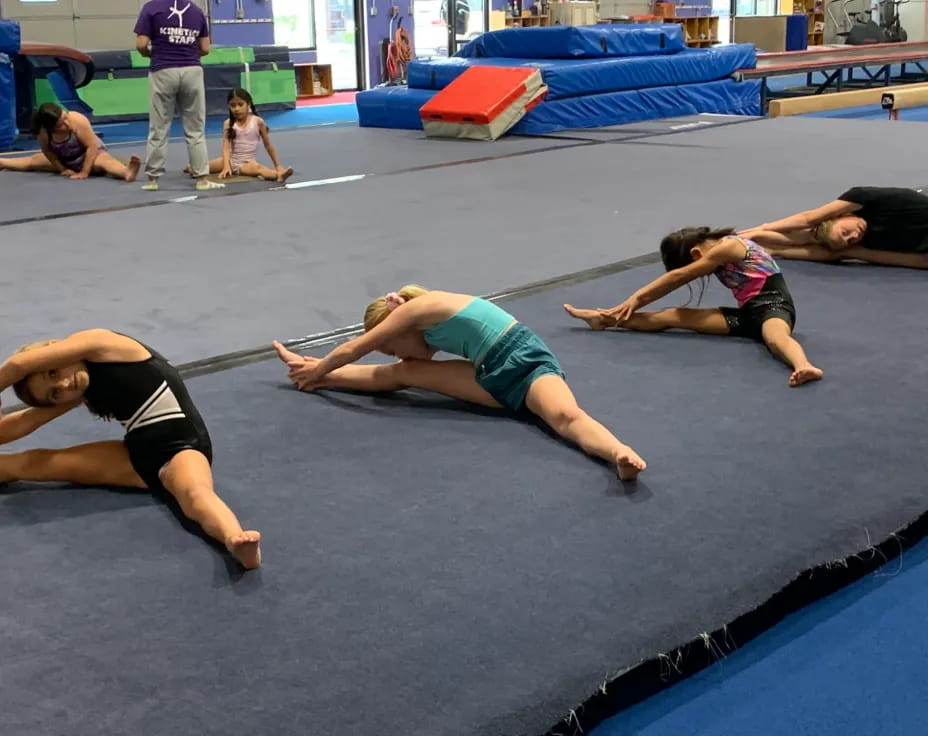 a group of people exercising
