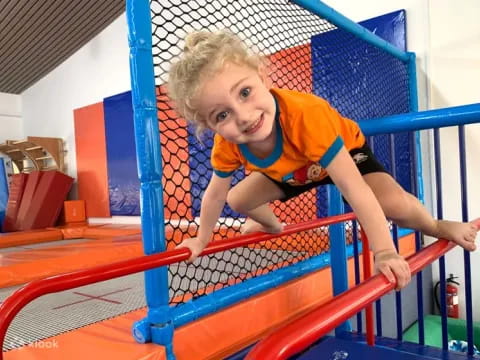 a boy in a gym