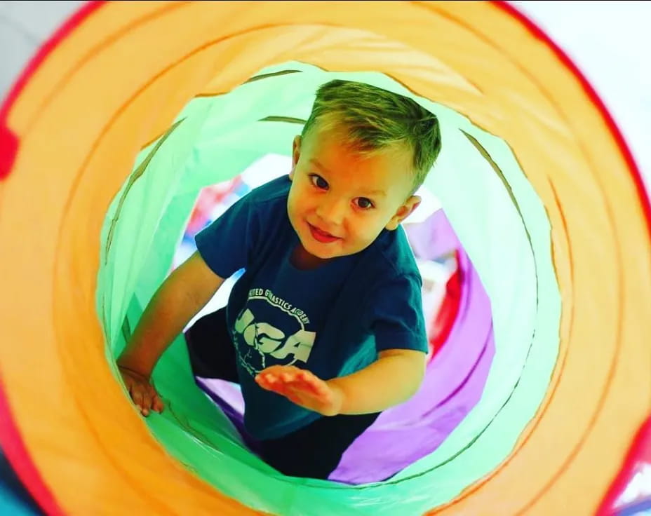 a child in a tunnel