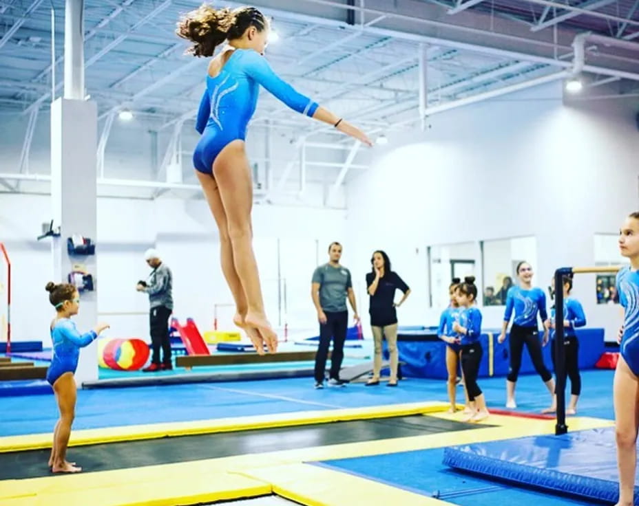 a person doing a gymnastics move