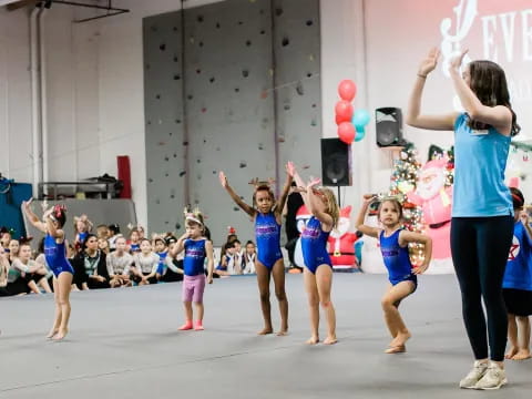 a group of children in a gym