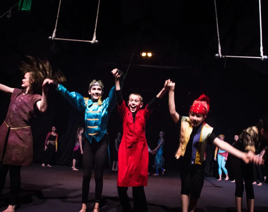 a group of people dancing