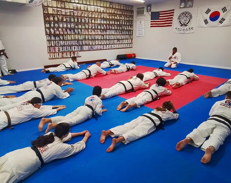 a group of people in a circle