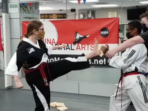 a person in a karate uniform