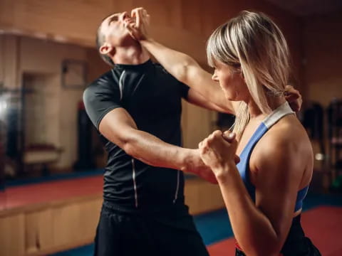 a man and woman dancing