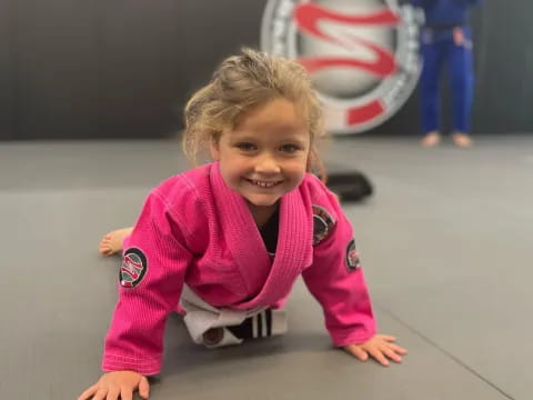 a child crawling on the floor