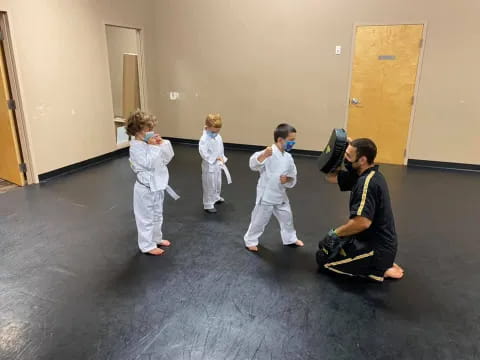 a group of people in a room