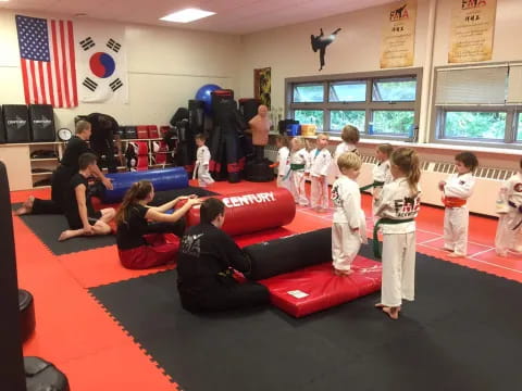 a group of children in a room