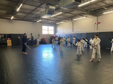 a group of people in a room