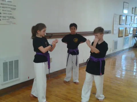 a group of children dancing