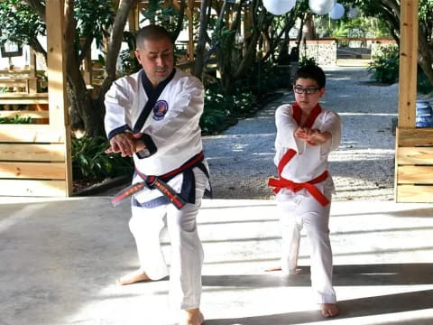 two men in karate uniforms