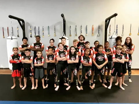 a group of children in uniforms