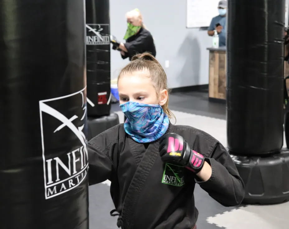 a child wearing a mask