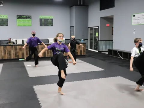 a group of people dancing