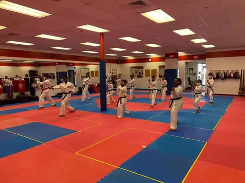 a group of people in a room