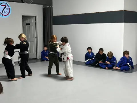 a group of people in a room