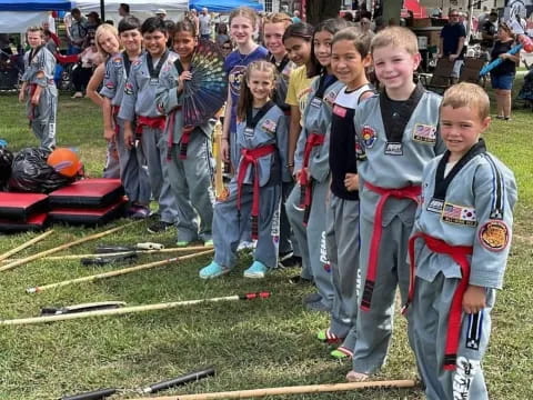 a group of children in uniform