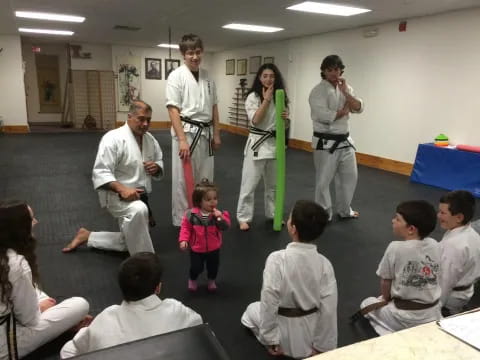 a group of people in a classroom
