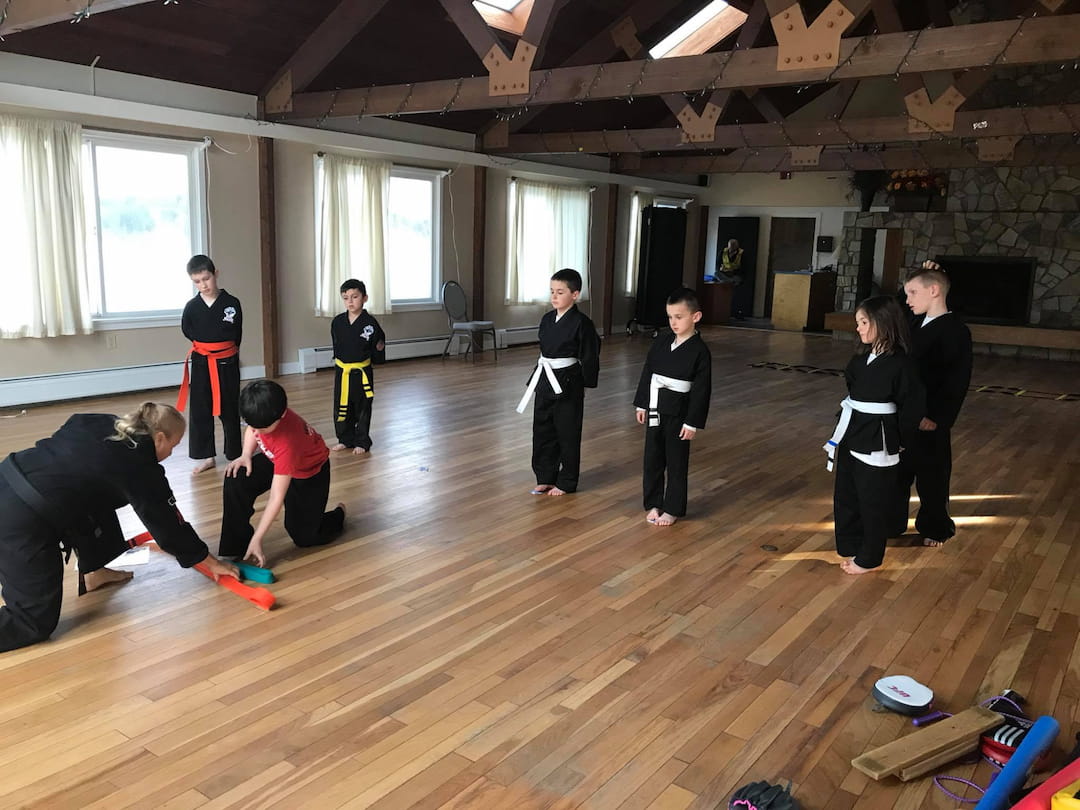 a group of people in a room