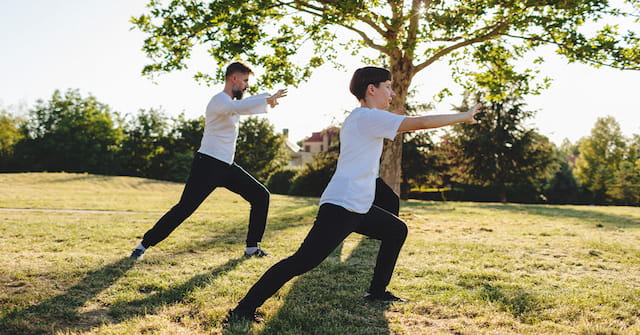 two men in a field