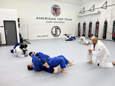 a group of people in a room