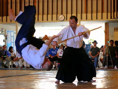 a man and woman dancing