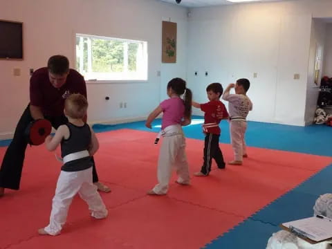 a group of children in a room