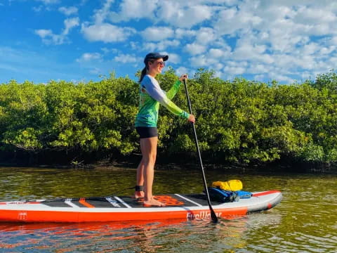 a person on a paddle boat