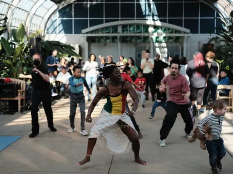 a group of people dancing