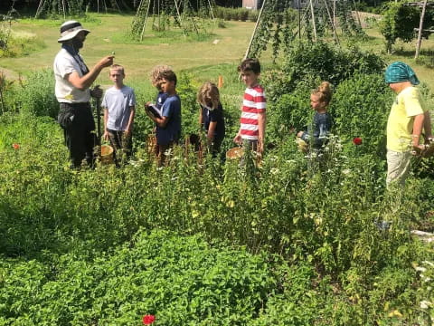 a group of people in a field