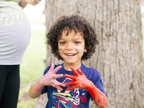 a child with a painted face