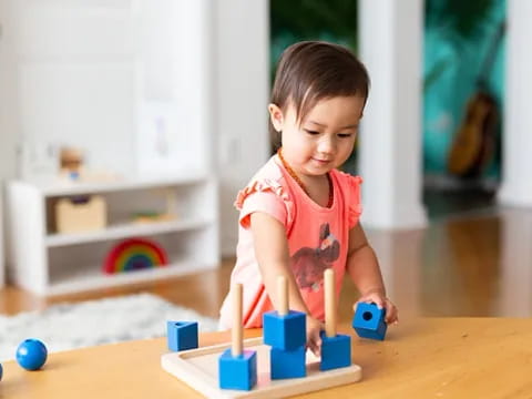 a child playing with toys