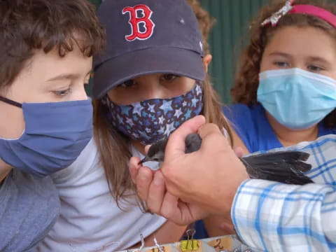 a group of people wearing masks