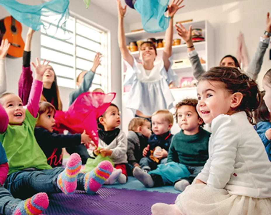 a group of children in a room