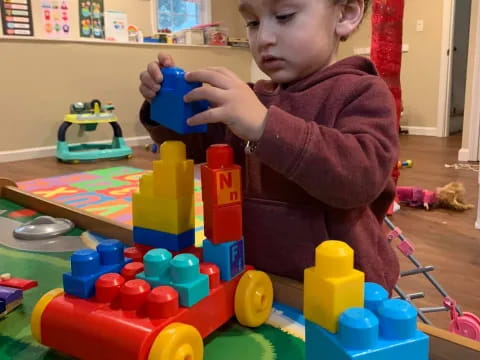 a child playing with toys
