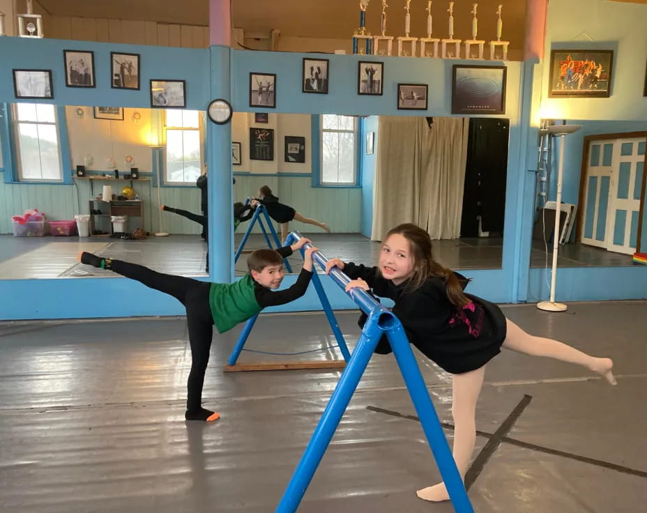 a group of people exercising