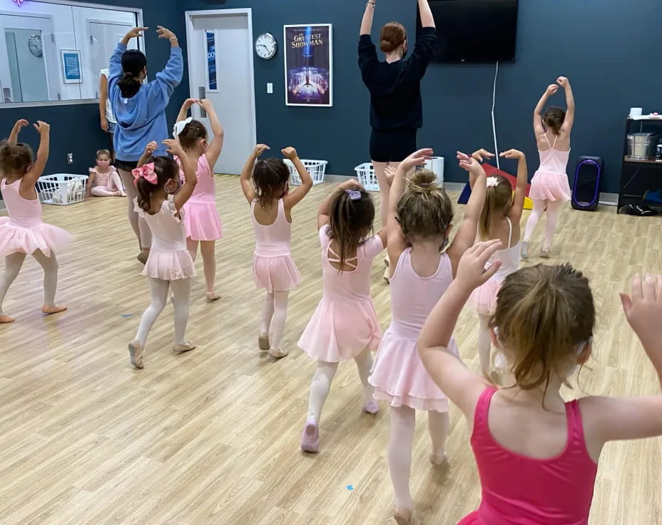 a group of children dancing