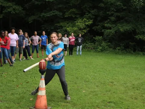 a person holding a bat