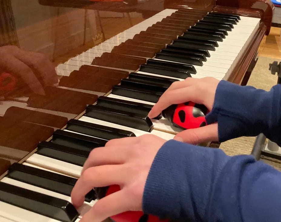 a person playing a piano