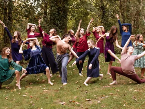 a group of people dancing