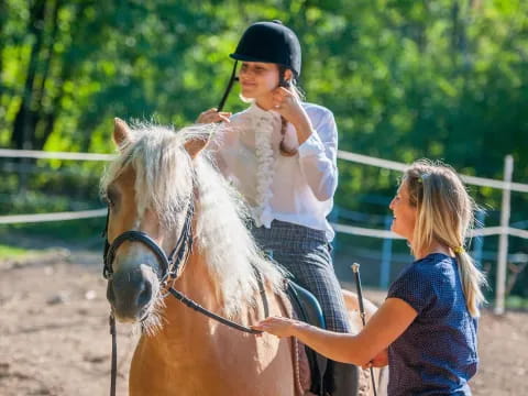 a person riding a horse
