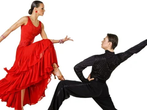 a man and woman dancing